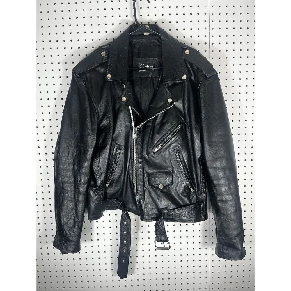 Vintage Echtes Leder leather motorcycle jacket